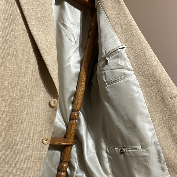 Paul Stuart size 48R linen wool blend light brown/Tan Sports Jacket - Picture 5 of 14